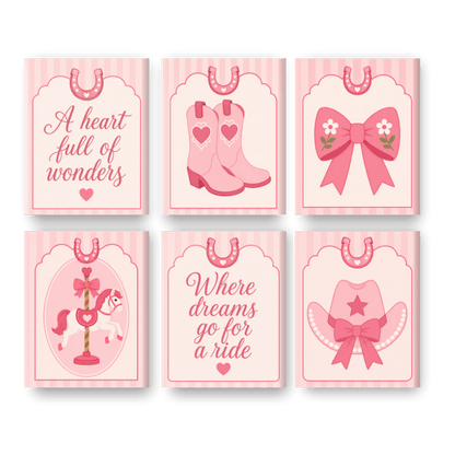 6 Mini-Gemälde | Cowgirl Set - Malen nach Zahlen
