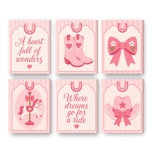 6 Mini-Gemälde | Cowgirl Set - Malen nach Zahlen