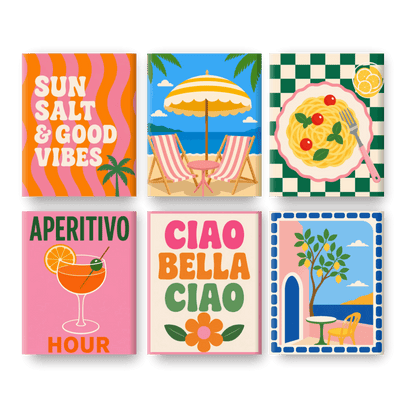 6 Mini-Gemälde | Amalfi Auszeit Set - Malen nach Zahlen