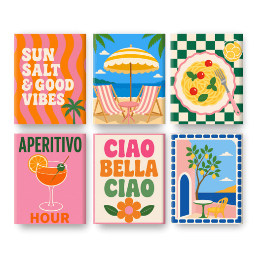 6 Mini-Gemälde | Amalfi Auszeit Set - Malen nach Zahlen
