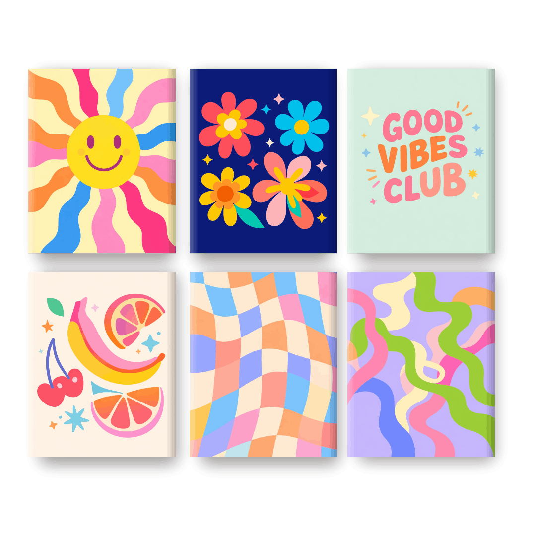 6 Mini-Gemälde | Smiley Sonnenschein Set - Malen nach Zahlen