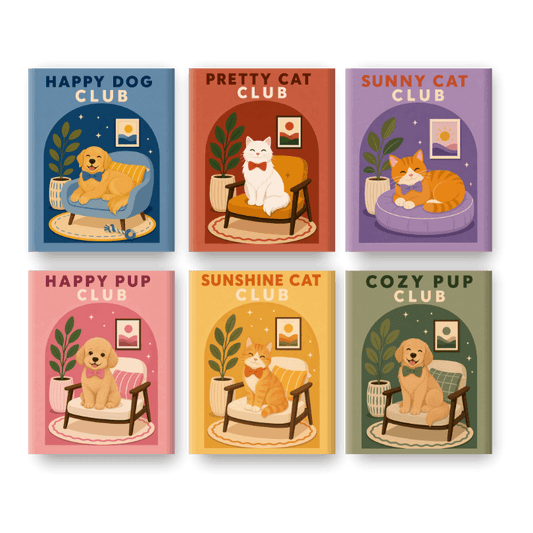 6 Mini-Gemälde | Hunde & Katzen Club Set - Malen nach Zahlen