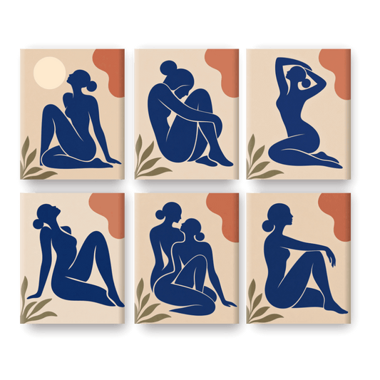 6 Mini-Gemälde | La Femme Set - Malen nach Zahlen