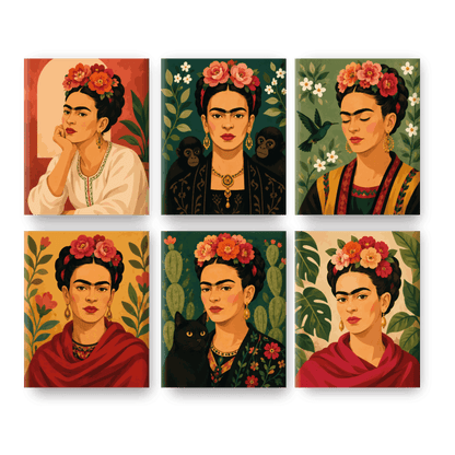 6 Mini-Gemälde | Viva Frida Set - Malen nach Zahlen