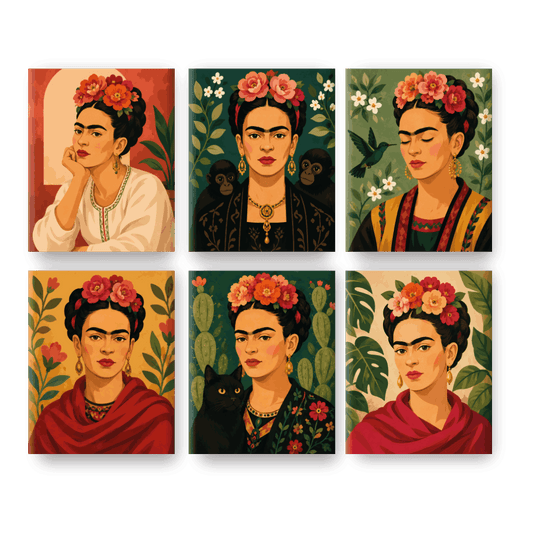 6 Mini-Gemälde | Viva Frida Set - Malen nach Zahlen