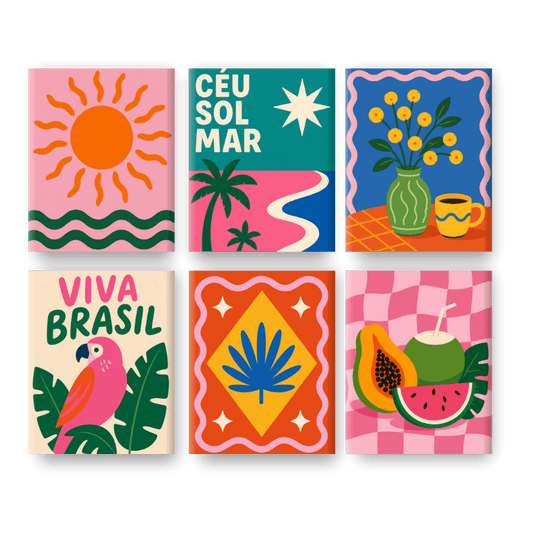 6 Mini-Gemälde | Viva Brasilien Set - Malen nach Zahlen