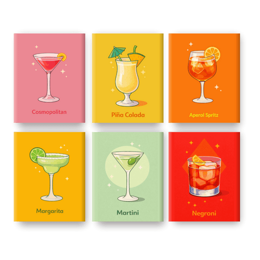 6 Mini-Gemälde | Happy Hour Set - Malen nach Zahlen