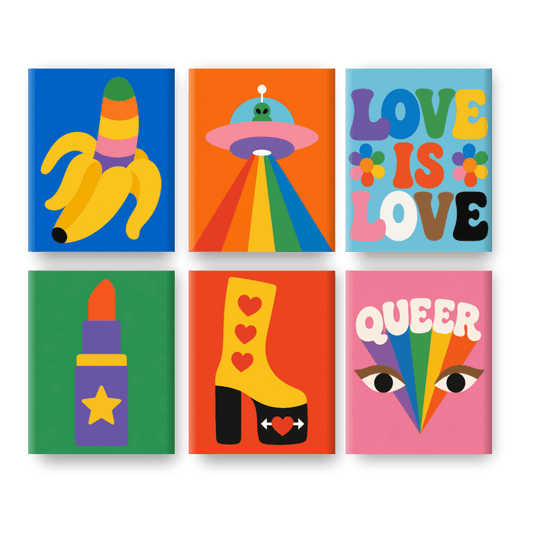 6 Mini-Gemälde | Pride Love Set - Malen nach Zahlen