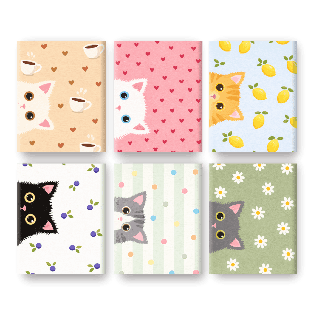 6 Mini-Gemälde | Neugierige Katzen Set - Malen nach Zahlen