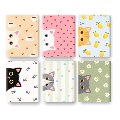 6 Mini-Gemälde | Neugierige Katzen Set - Malen nach Zahlen