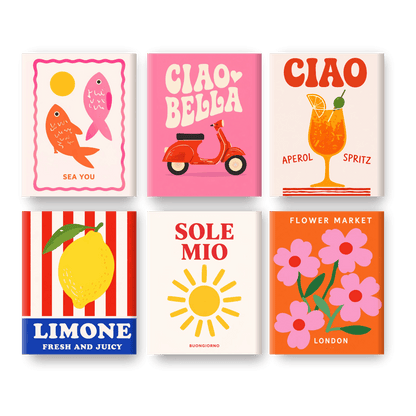 6 Mini-Gemälde | Ciao Bella Set - Malen nach Zahlen
