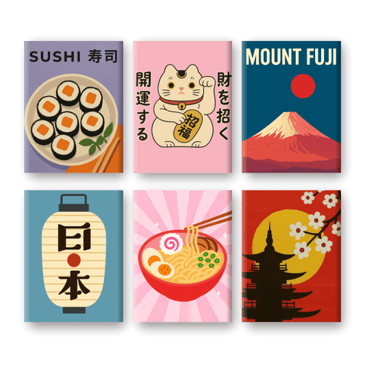 Malen nach Zahlen – 6 Mini-Gemälde | Japan-Set-Malen nach zahlen