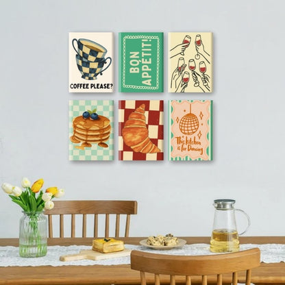 6 Mini-Gemälde | Küchen-Set Mockup