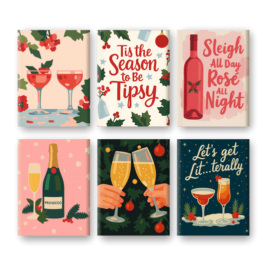 6 Mini-Gemälde | Beschwipstes Weihnachts Set-Malen nach zahlen