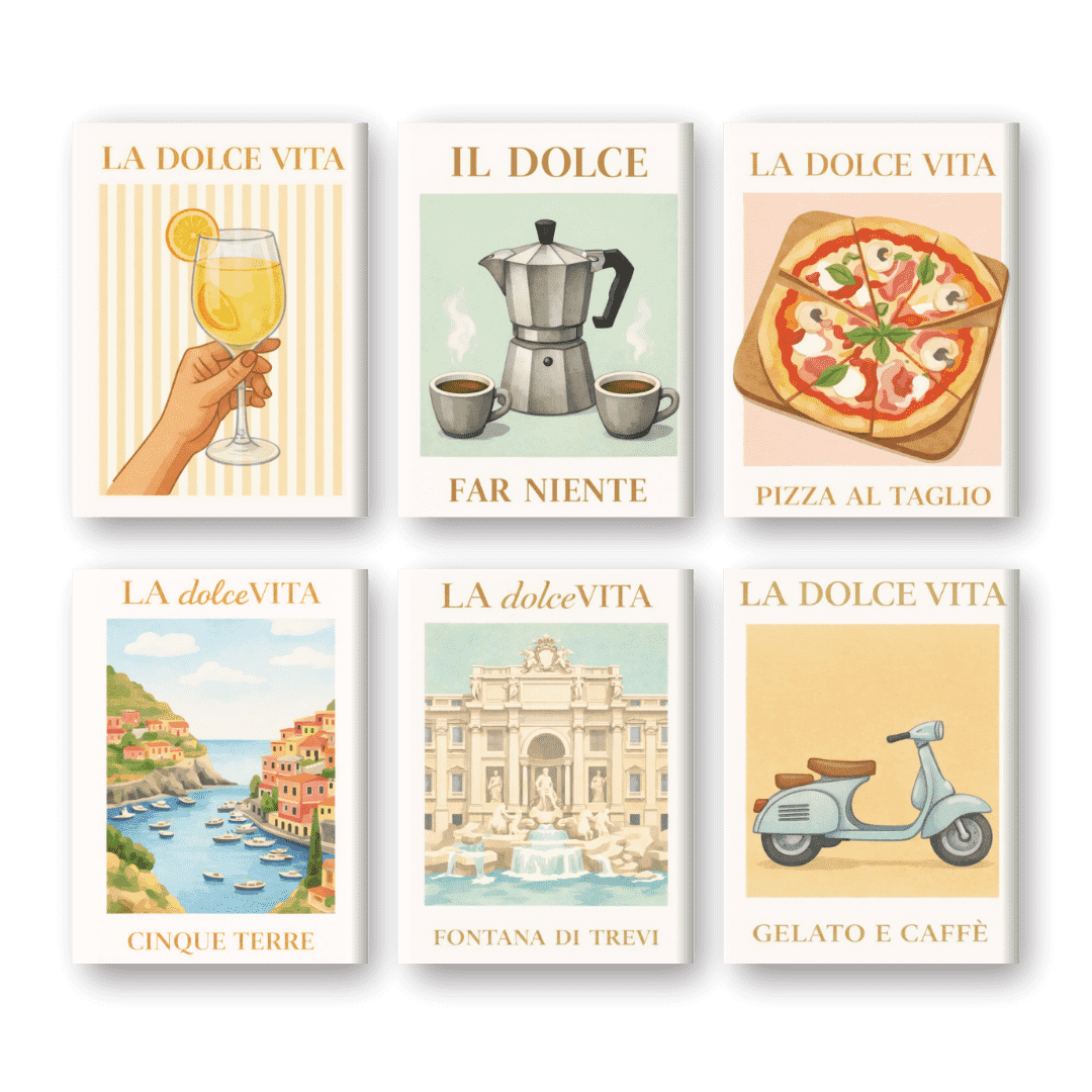 6 Mini-Gemälde | Bella Italia Set-Malen nach zahlen