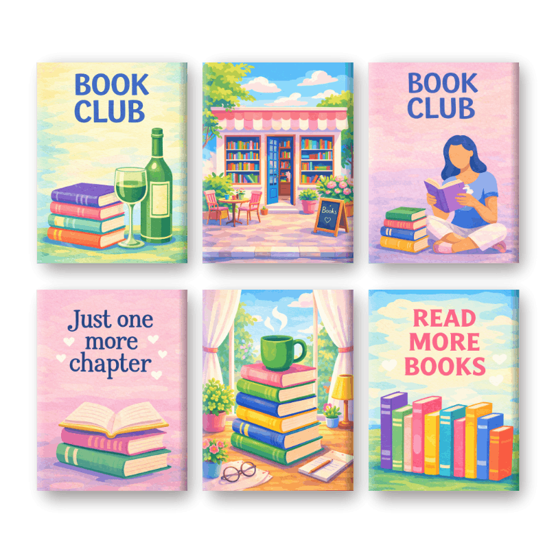 6 Mini-Gemälde | Buchclub Set-Malen nach zahlen