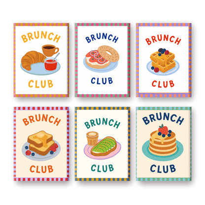 6 Mini-Gemälde | Brunchclub Set-Malen nach zahlen