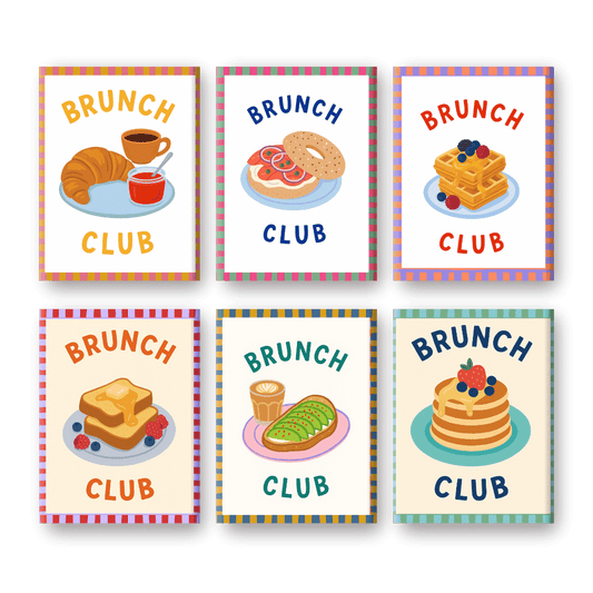 6 Mini-Gemälde | Brunchclub Set-Malen nach zahlen