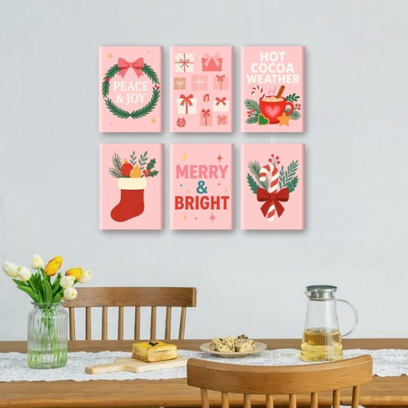 6 Mini-Gemälde | Weihnachtssaison Set