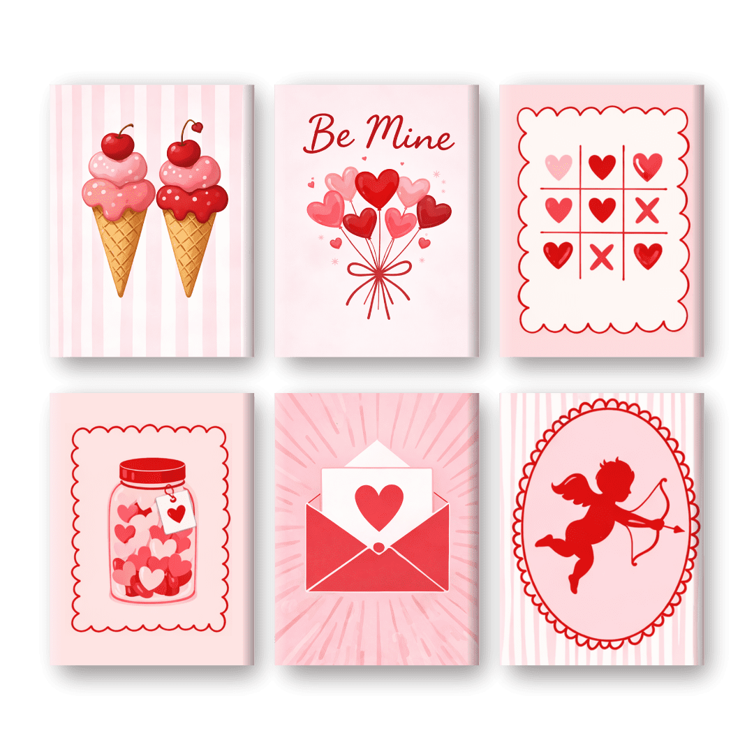 6 Mini-Gemälde | Amor Set-Malen nach zahlen