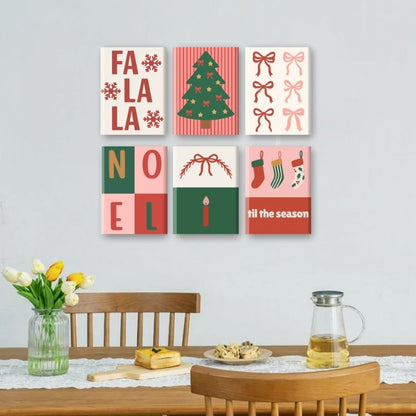 6 Mini-Gemälde | Fa La La Weihnachts Set