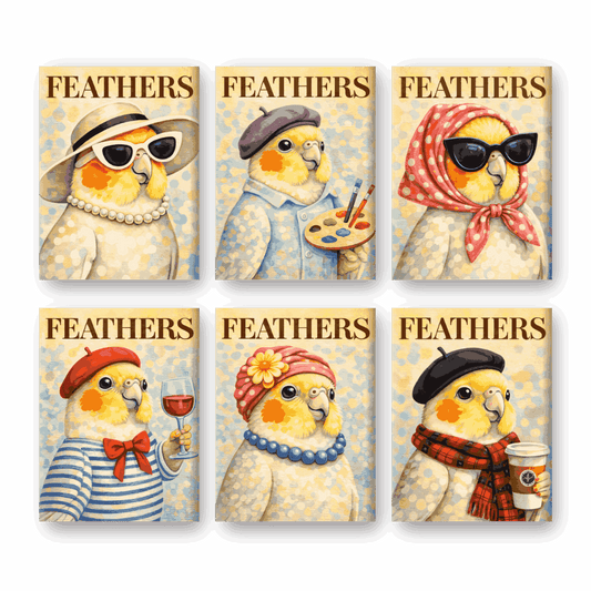 6 Mini-Gemälde | Feathers Set-Malen nach zahlen