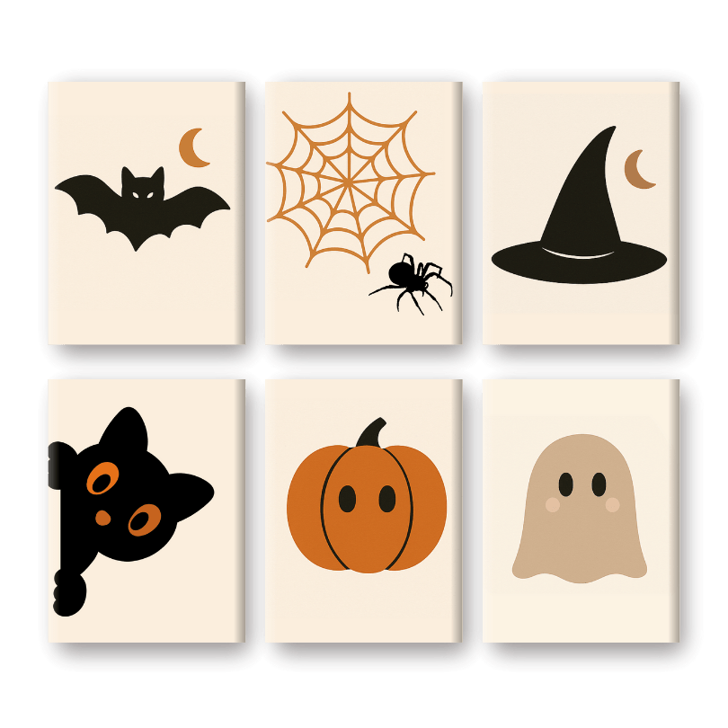 Malen nach Zahlen – 6 Mini-Gemälde | Halloween-Set-Malen nach zahlen