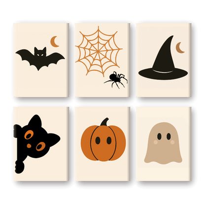 Malen nach Zahlen – 6 Mini-Gemälde | Halloween-Set-Malen nach zahlen