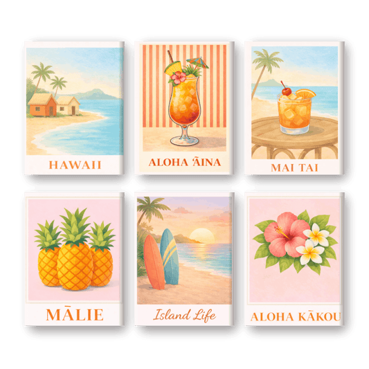 6 Mini-Gemälde | Hawaii Set-Malen nach zahlen