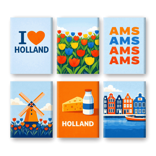 6 Mini-Gemälde | I Love Holland Set-Malen nach zahlen