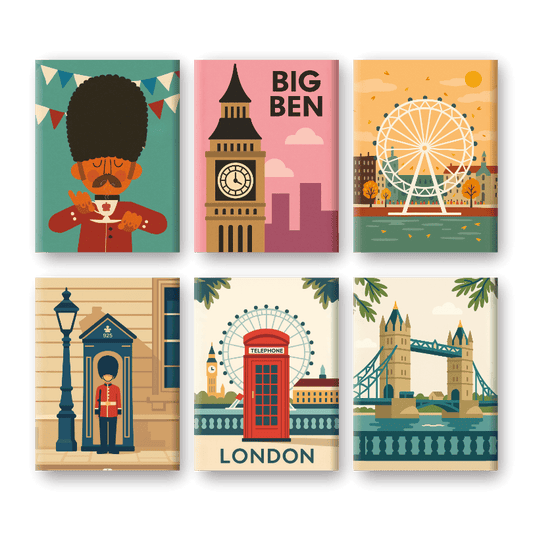 Malen nach Zahlen – 6 Mini-Gemälde | London-Set-Malen nach zahlen