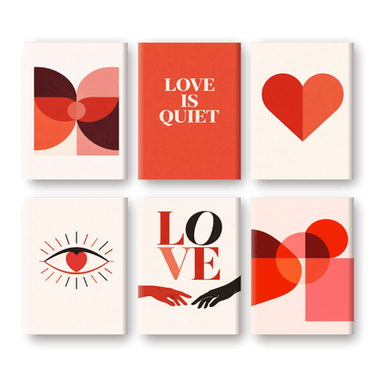 6 Mini-Gemälde | Love Is Quiet Set-Malen nach zahlen