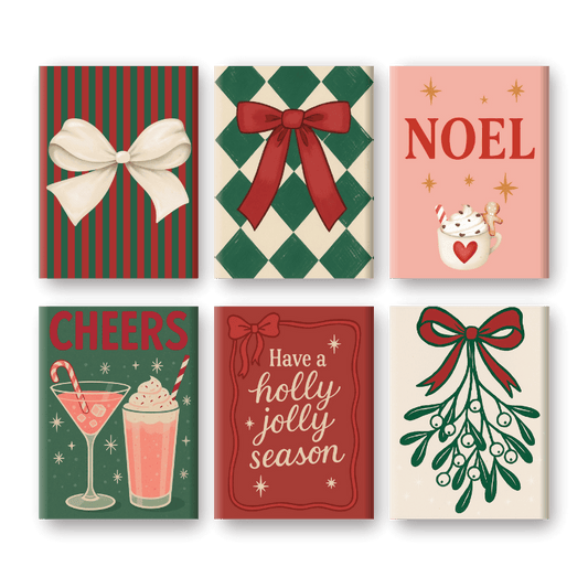 Malen nach Zahlen – 6 Mini-Gemälde | Frohe Weihnachten-Set-Malen nach zahlen