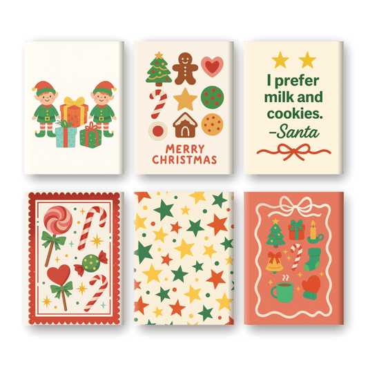 6 Mini-Gemälde | Weihnachtsleckereien Set-Malen nach zahlen