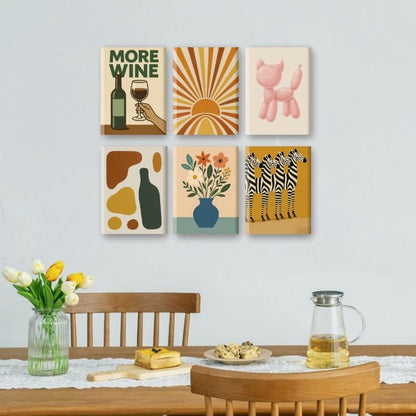 6 Mini-Gemälde | Retro Charme Set