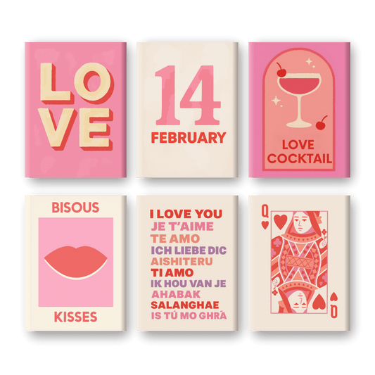6 Mini-Gemälde | Valentins Set-Malen nach zahlen
