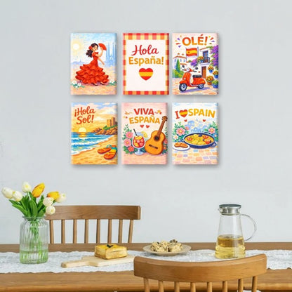 6 Mini-Gemälde | Viva Spanien Set