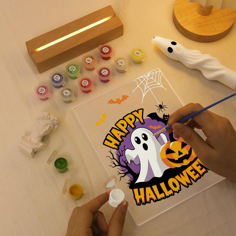 Malen nach Zahlen Halloween Lampe – Frohes Halloween