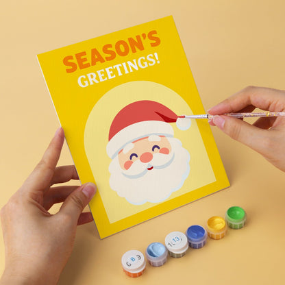 6 Mini-Gemälde auf Holzplatte – Weihnachtsgrüße Set