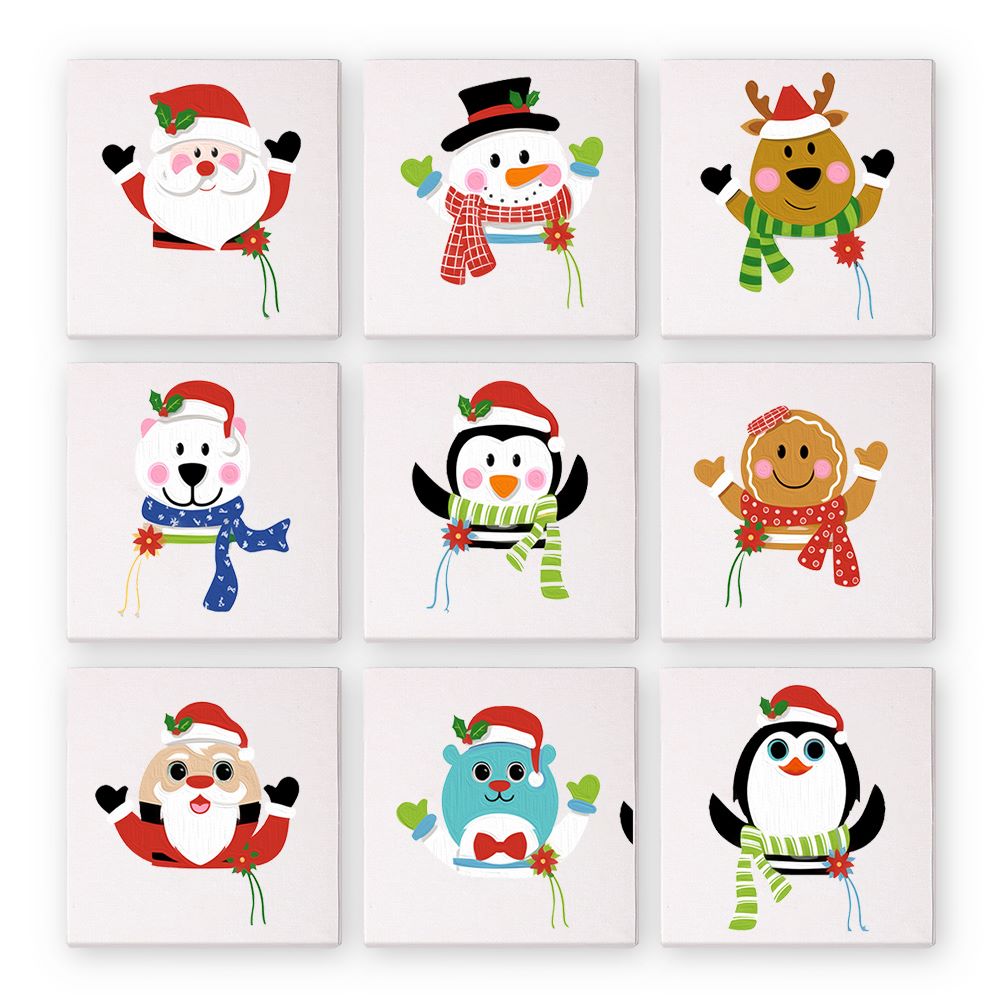 Malen nach Zahlen - Malen nach Zahlen - 9 Mini-Gemälde | Weihnachtsset