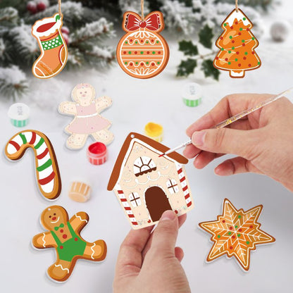 Malen nach Zahlen - 8 Weihnachtsanhängern | Lebkuchen-Set