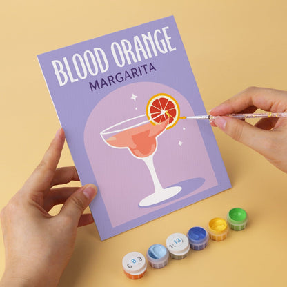 6 Mini-Gemälde auf Holzplatte – Bunte Cocktails Set