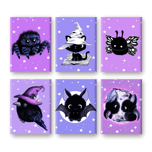 Malen nach Zahlen - 6 Mini-Gemälde | Sweet Gothic Creatures - by Tiny Tami