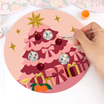 Malen nach Zahlen Tischset – Weihnachten in Rosa