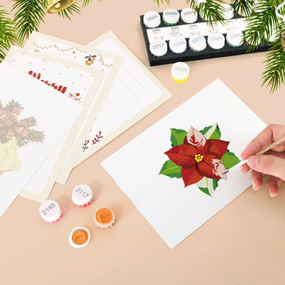 Malen nach Zahlen - 5 Postkarten – Weihnachtsset