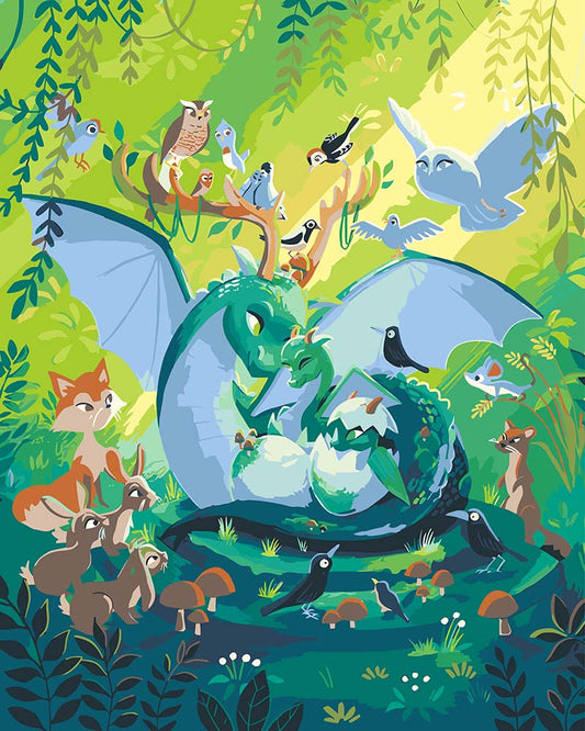 Malen nach Zahlen - Malen nach Zahlen - Forest Dragon - by saphina art