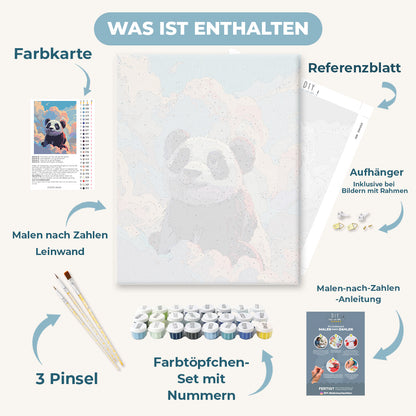 Malen nach Zahlen -    Panda in den Wolken