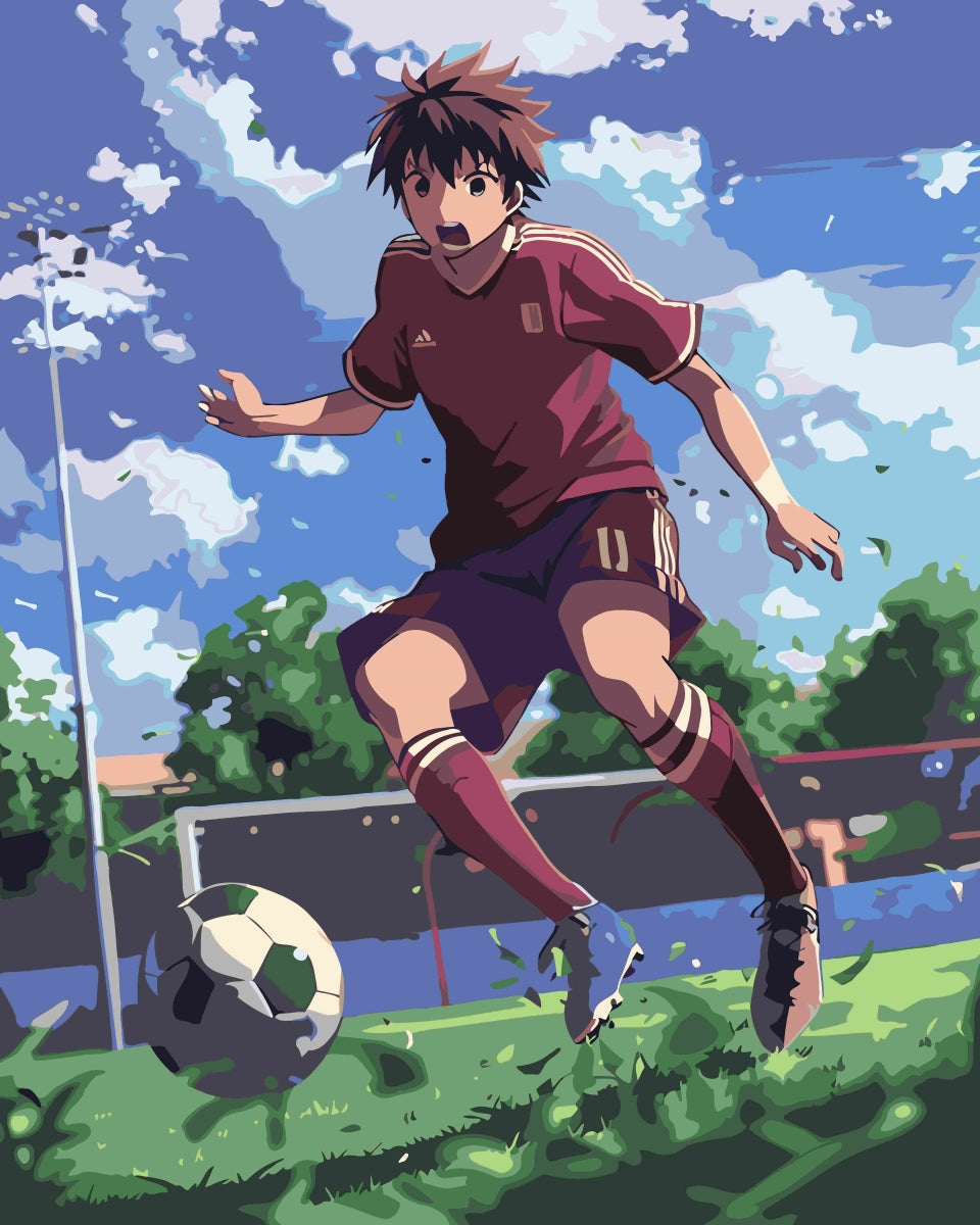 Malen nach Zahlen - Malen nach Zahlen - Anime-Footballspieler