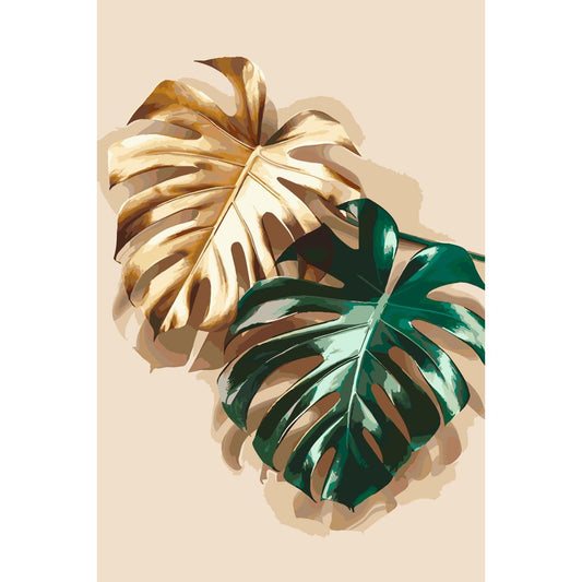 Malen nach Zahlen - Malen nach Zahlen - Golden Monstera - Premium Painting