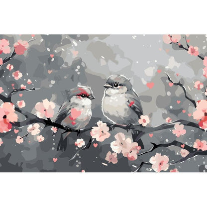 Malen nach Zahlen - Malen nach Zahlen - Birds on the Branch - Premium Painting
